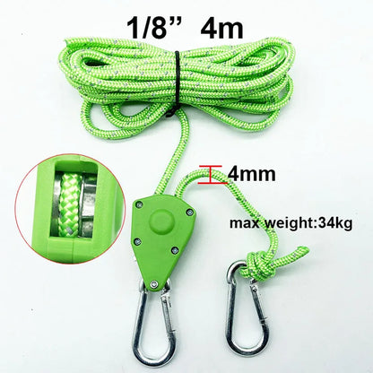 Camping Tent Tie down Rope Tightener Fastening Pulley Ratchet Hangers Awning Rope Hook Canopy Buckle Rope Tightening Straps Tool