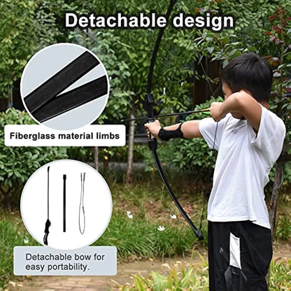 Archery Bow and Arrow Sets for Kids Adult Practice Fiberglass Bow Longbow Kids Toy Bow and Arrow Sets Hunting Accessories