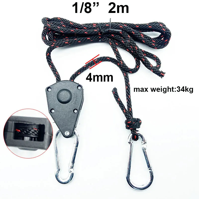 Camping Tent Tie down Rope Tightener Fastening Pulley Ratchet Hangers Awning Rope Hook Canopy Buckle Rope Tightening Straps Tool