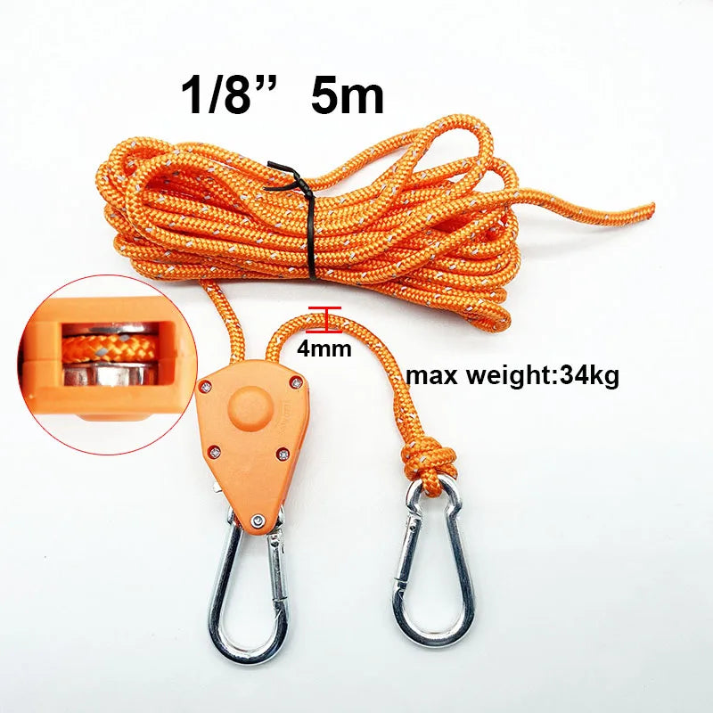 Camping Tent Tie down Rope Tightener Fastening Pulley Ratchet Hangers Awning Rope Hook Canopy Buckle Rope Tightening Straps Tool