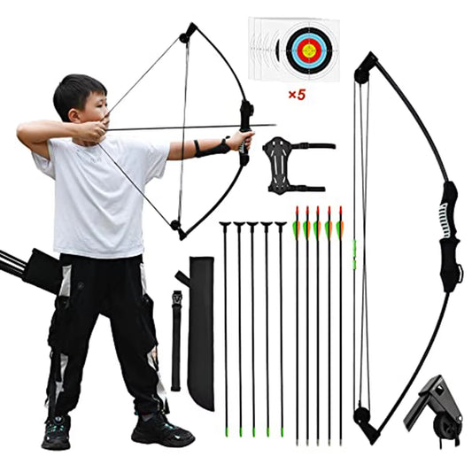 Archery Bow and Arrow Sets for Kids Adult Practice Fiberglass Bow Longbow Kids Toy Bow and Arrow Sets Hunting Accessories